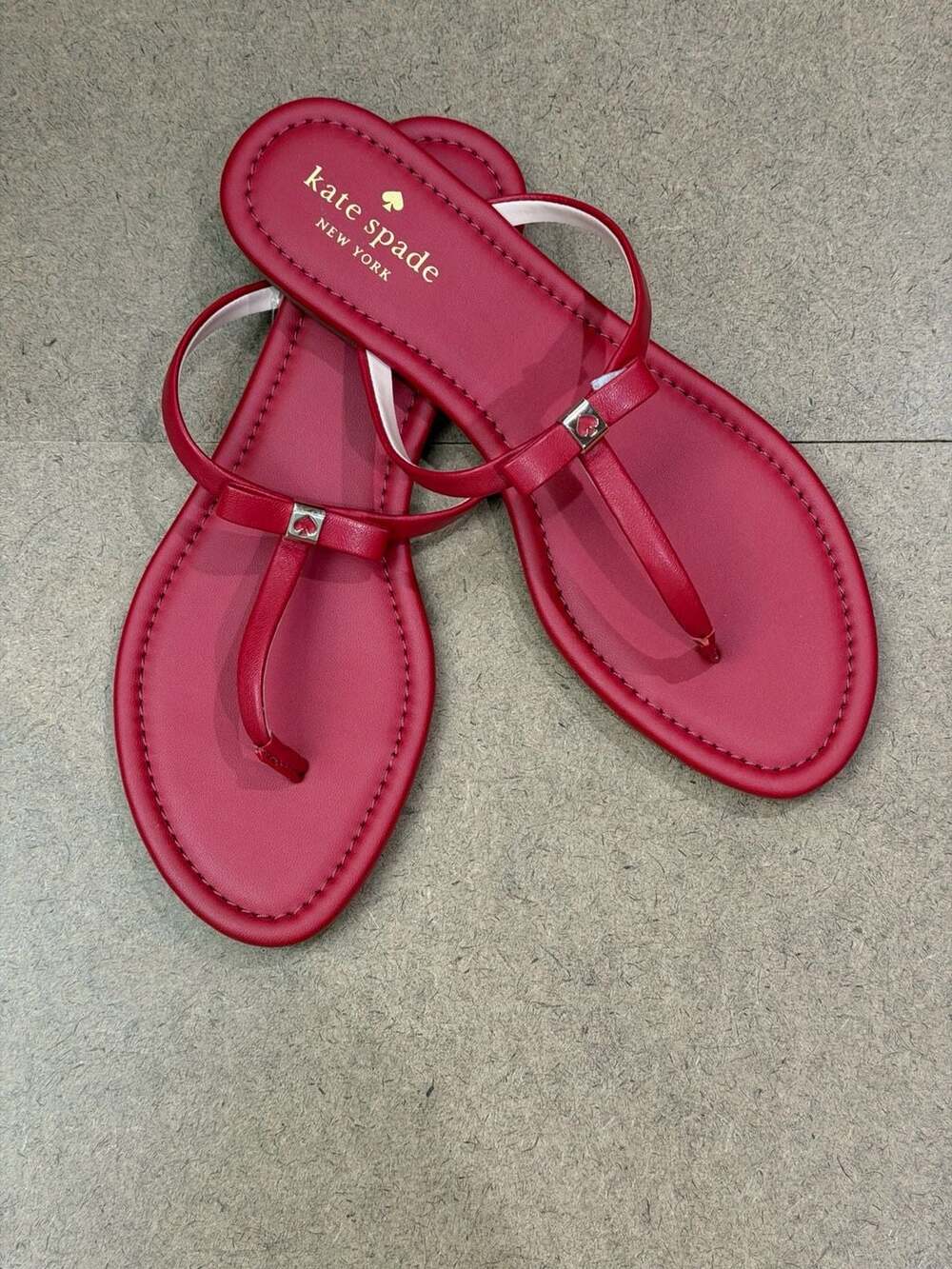 Kate Spade New York Patrice Red Leather Thong Sandals